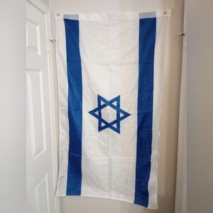 Israel Flag With Gold Grommets